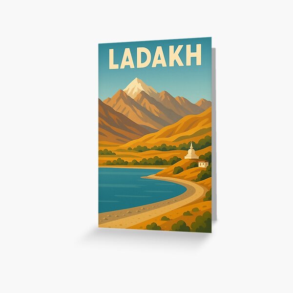 Item preview, Ladakh Mountain Landscape with Stupa and Blue Lake designed and sold by Aryabek.