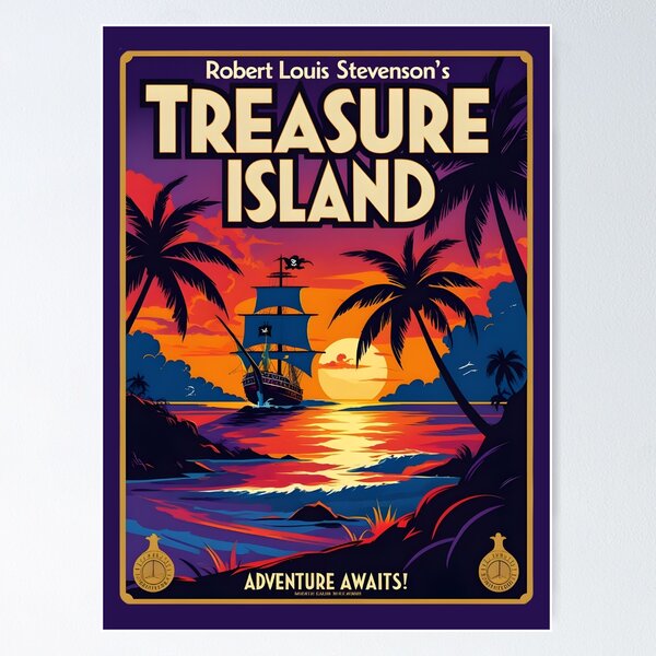 Item preview, Un póster vintage de La Isla del Tesoro - Robert Louis Stevenson designed and sold by GoodOldVintage.
