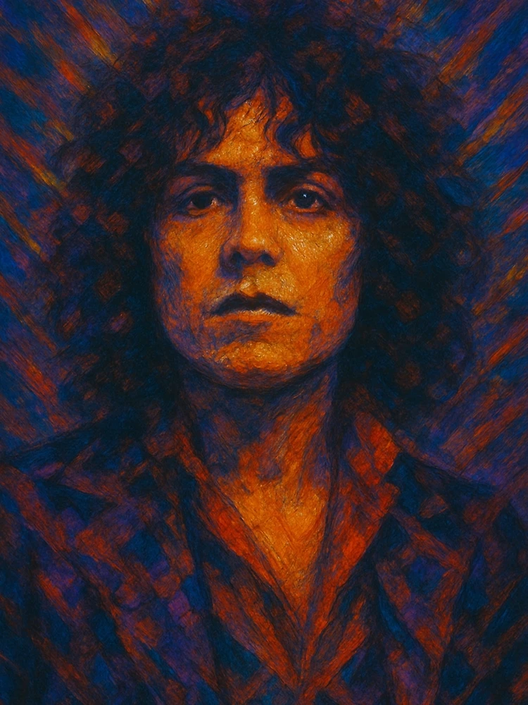 Aperçu 4 sur 4. T-shirt graphique avec l'œuvre Marc Bolan créée et vendue par jonloomes.