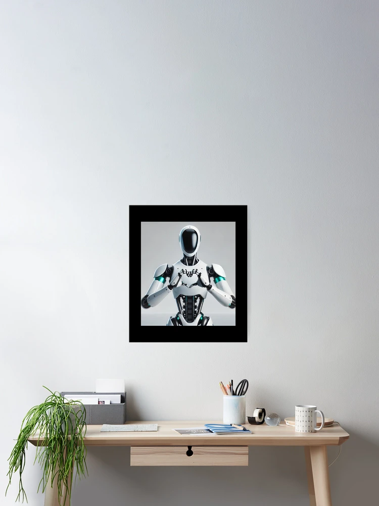 Thumbnail 2 of 3, Poster, tesla bot designed and sold by TEEJAMBOREE.