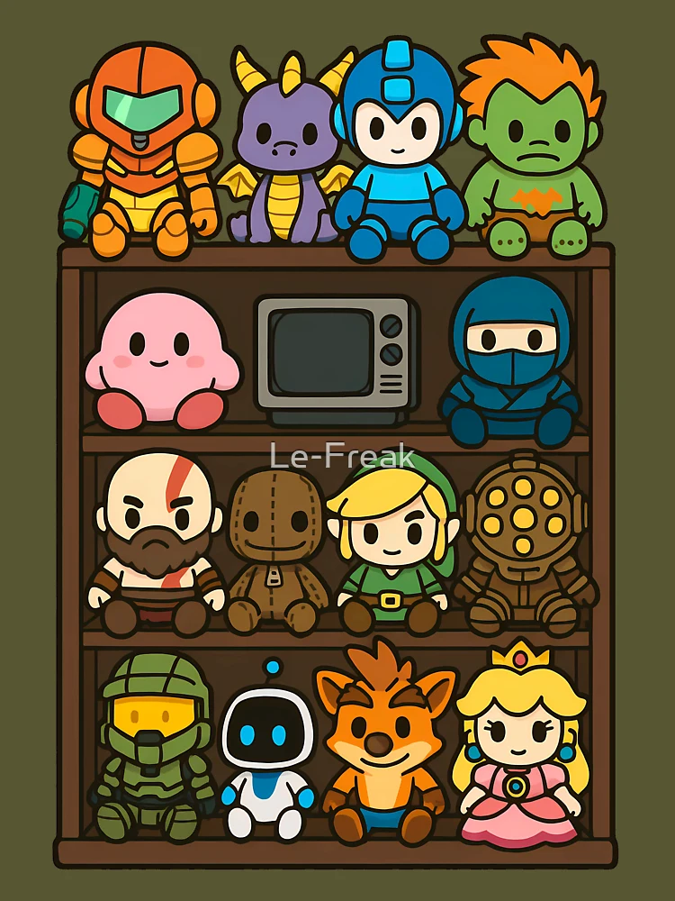 Thumbnail 7 of 7, Essential T-Shirt, Chibi Video Game Plush Toys designed and sold by Le-Freak.