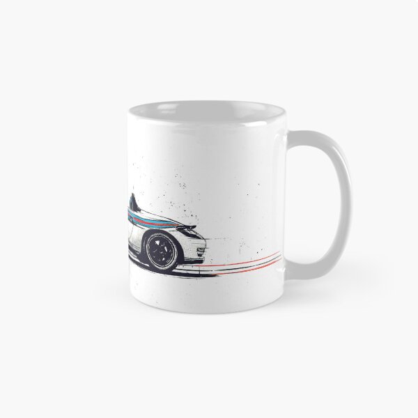 Item preview, Porsche Boxster 987 race car retro Martini Racing grunge Illustration designed and sold by blackdogshop.