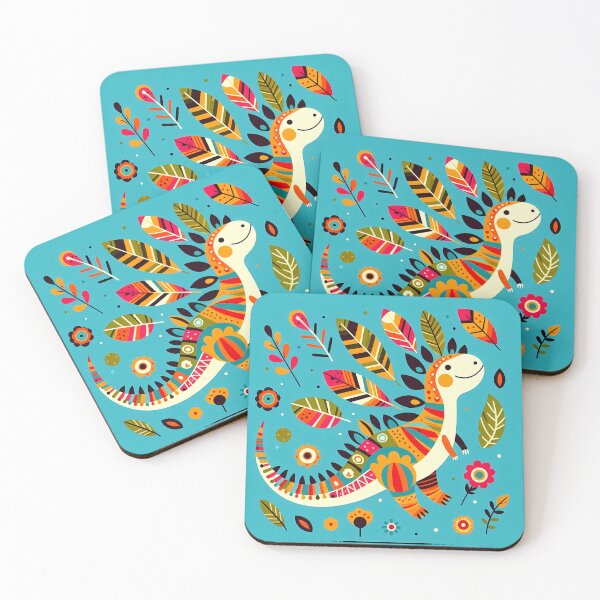 Item preview, Cute Stegosaurus Dinosaur Art - Scandinavian Folk Art by heidiannemorris © designed and sold by FOLK ART FUSION.