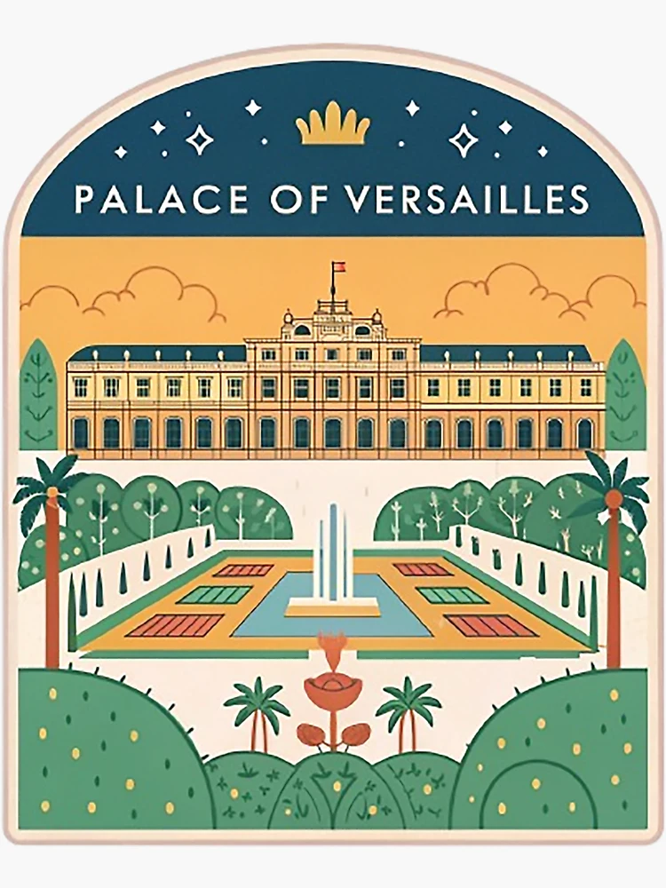 Aperçu 3 sur 3. Sticker avec l'œuvre Château de Versailles créée et vendue par likbatonboot.