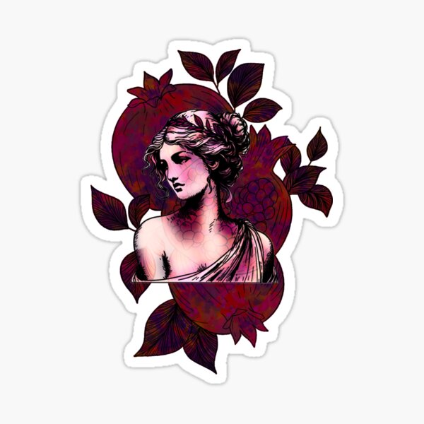 Item preview, Pegatina floral de la diosa Perséfone designed and sold by Sweet and Fruity.
