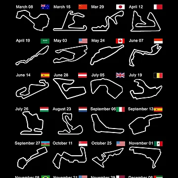 Imagen de la obra Calendario de carreras de Fórmula 1 2026 Circuitos v2 de ideasfinder