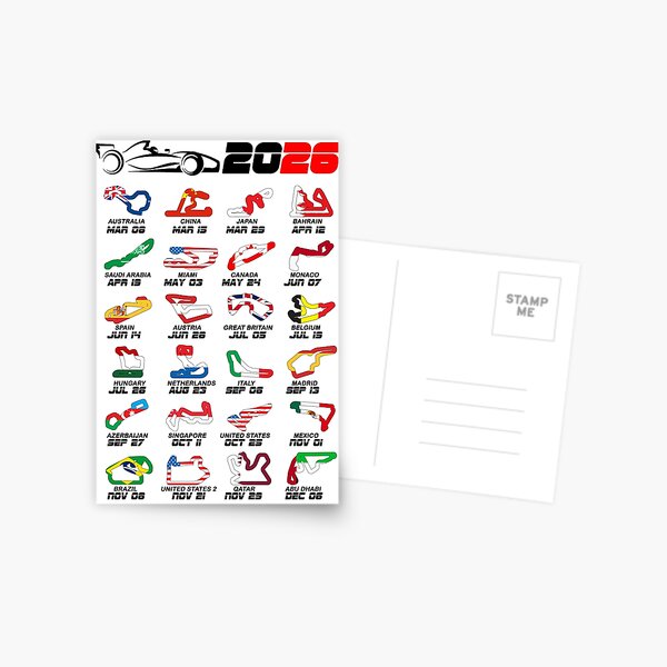 Item preview, Calendario Fórmula 1 2026 Circuitos Colores Blanco V2 designed and sold by ideasfinder.