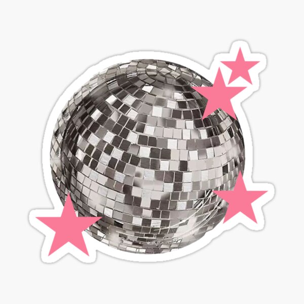 Aperçu de l'œuvre boule à facettes boule disco étoiles roses créée et vendue par sannevmegen.