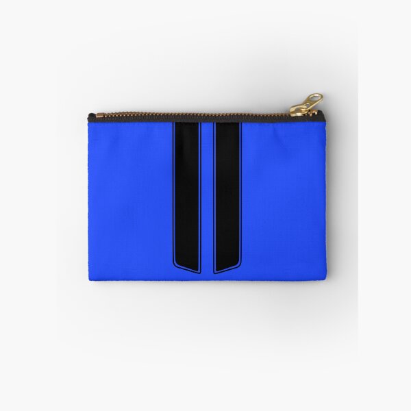 Item preview, Dual Hood Stripes With Pinstripes (Black - Neon Blue Background) designed and sold by Racing Stripes Only.