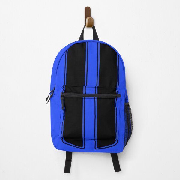Item preview, Dual Hood Stripes With Pinstripes (Black - Neon Blue Background) designed and sold by Racing Stripes Only.