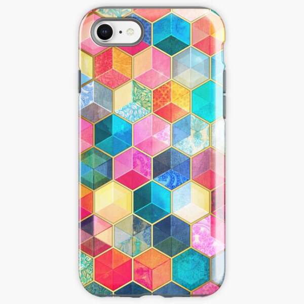 Item preview, Cubos de panal de cristal bohemio: patrón hexagonal colorido designed and sold by micklyn.