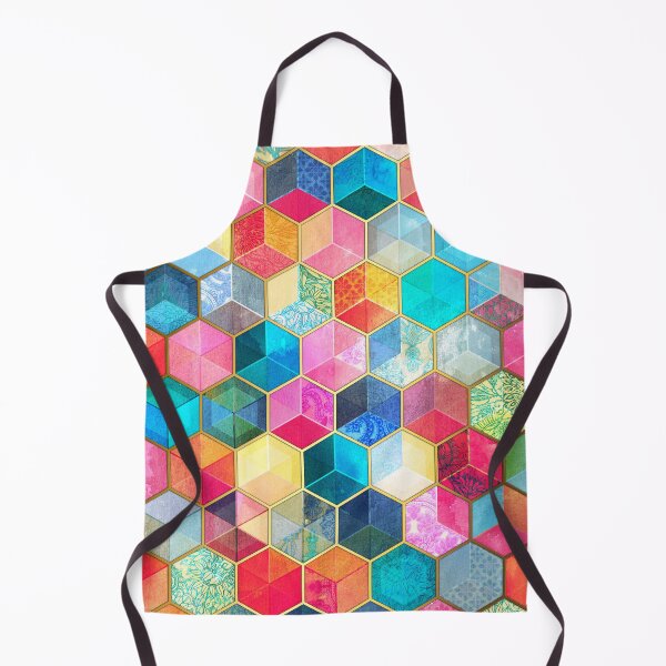 Aperçu de l'œuvre Cubes en nid d'abeille en cristal de Bohême - motif hexagonal coloré créée et vendue par micklyn.