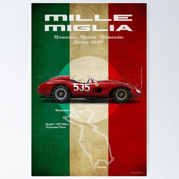 Artikelvorschau, Mille Miglia Vintage Ferrari 315S, Piero Taruffi entworfen und verkauft von Theodor Decker.