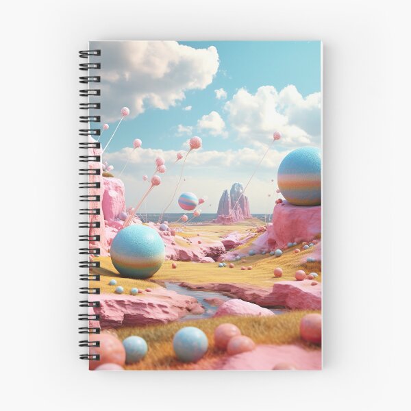 Item preview, Fantasy Candy Landscape – Surreal Pastel World with Spheres and Pink Rocks designed and sold by StudioDina.