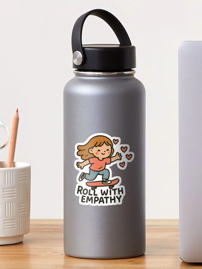 Thumbnail 1 of 3, Sticker, Roll with Empathy designed and sold by KindPushCo.