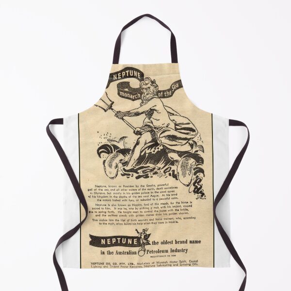 Item preview, Vintage Neptune Petroleum Advert - Retro Australian Fuel Company Poster designed and sold by taspaul.