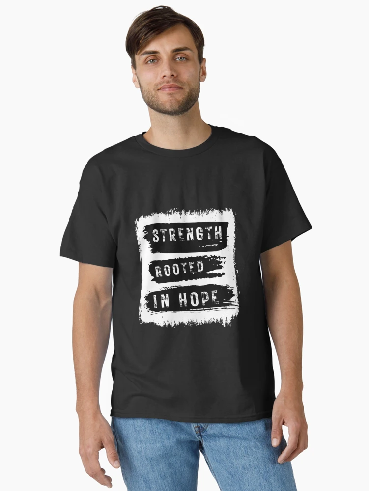 Thumbnail 2 of 7, Classic T-Shirt, Strength Rooted in Hope Brush Design designed and sold by EmpoweredEchoesSpirit.