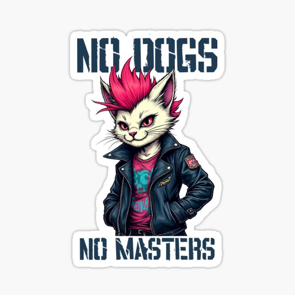 Artikelvorschau, Keine Götter, keine Meister, Punk-Katzen-Version – Keine Hunde-Schablone entworfen und verkauft von Ikaroots.