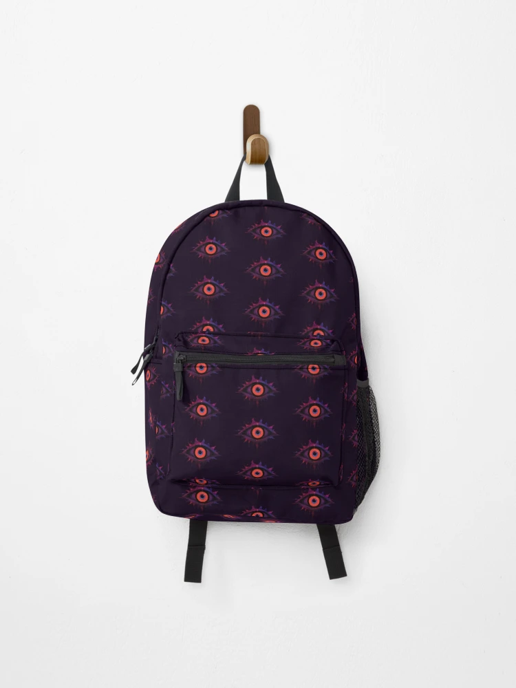 Thumbnail 1 of 3, Backpack, Cosmic Eye Splash – Abstract Vision in Red and Blue designed and sold by KiraChie.