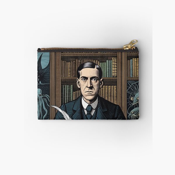 Item preview, H.P Lovecraft vintage etching style portrait art designed and sold by Vintage Designs +.