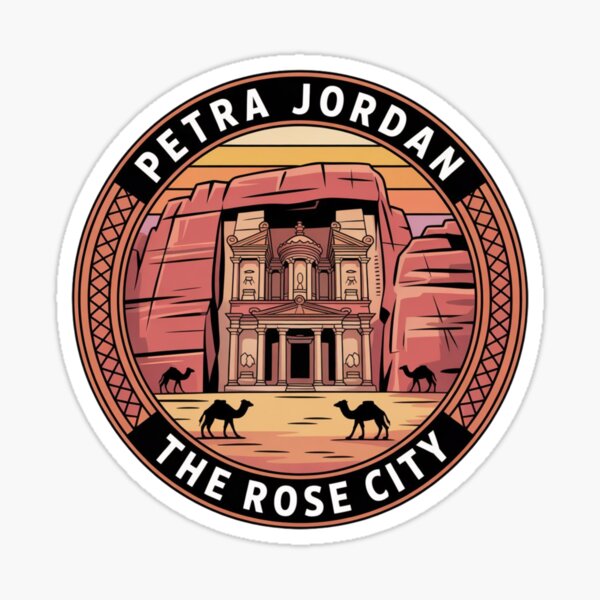 Item preview, Petra Jordan Adventure Badge – Desert Sunset Camel Patch Design designed and sold by Timeless Design.