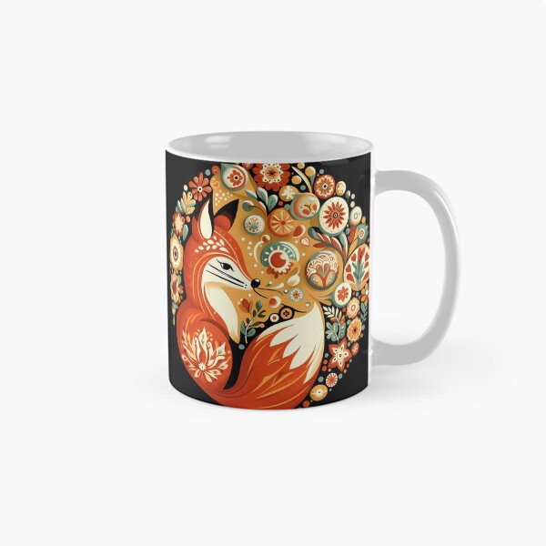 Artikelvorschau, Süßer gemütlicher Fuchs - Skandinavische Volkskunst von heidiannemorris © entworfen und verkauft von FOLK ART FUSION.