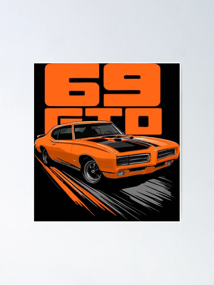 Thumbnail 1 of 3, Poster, 1969 GTO Orange designed and sold by BronArtworks.