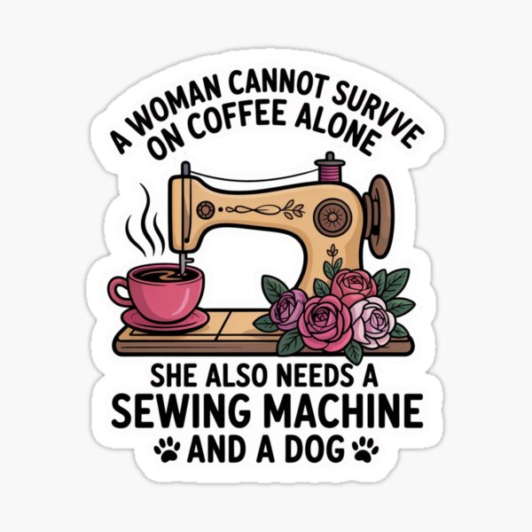 Item preview, Diseño divertido de cita de perro de café de costura designed and sold by TMS-Studio.