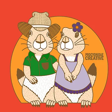 Artwork thumbnail, Prairie Dogs Couple by Procyonidae Creative