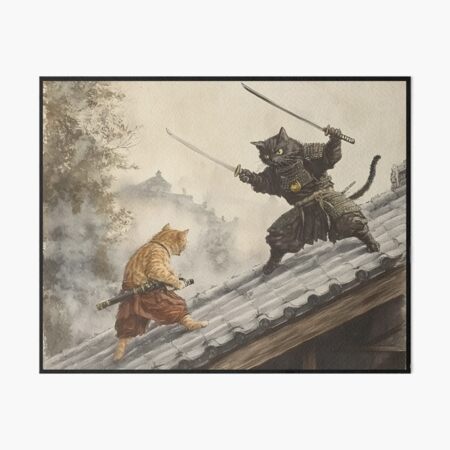 Artikelvorschau, Epische Schlacht der Samurai-Katzen – Kriegerische Katzenkunst entworfen und verkauft von thesnakeater.