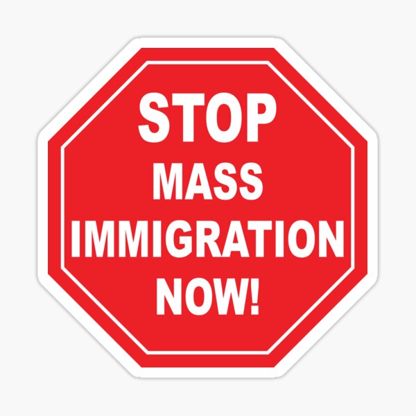 Aperçu de l'œuvre Arrêtez l’immigration de masse maintenant ! créée et vendue par TaraGbear.