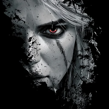 Artwork thumbnail, Ciri in Black Art by Pop Haven