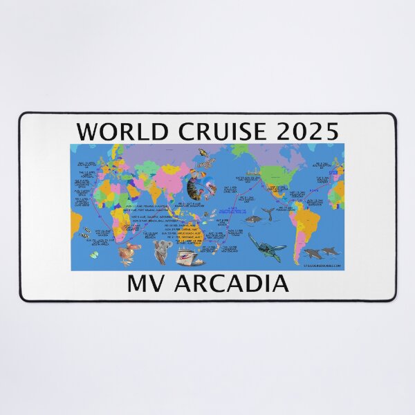 Item preview, P@O 2025 J501 WORLD CRUISE FULLY ILLUSTRATED ROUTE MAP designed and sold by stilgoe.