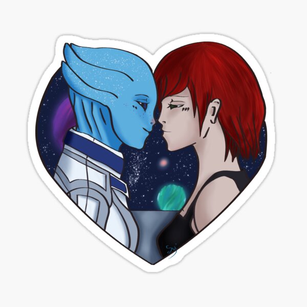 Item preview, Pride Hearts: Fem!Shep y Liara (Mass Effect) Versión espacial designed and sold by Nebulareon.