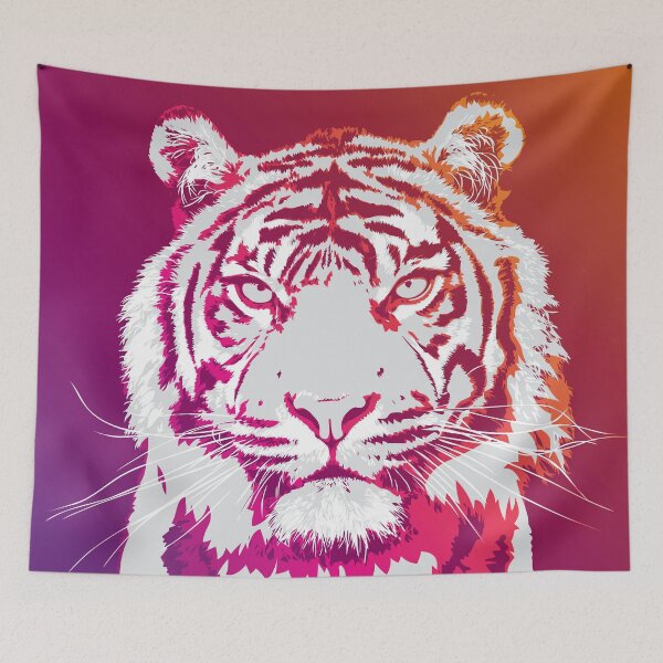 Item preview, Bright Neon Pink and Orange Tiger designed and sold by polliadesign.