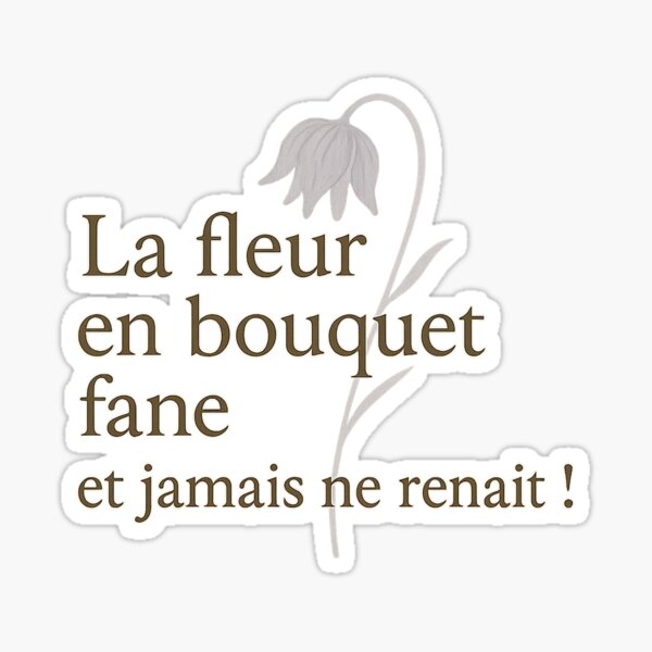 Aperçu de l'œuvre La fleur en bouquet fane – Poésie Burgonde créée et vendue par Bratak.