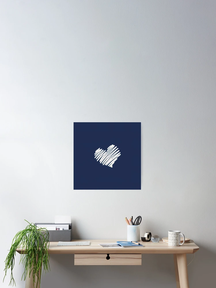 Thumbnail 2 of 3, Poster, Scribbled Heart on Dark Background designed and sold by dizidroz.