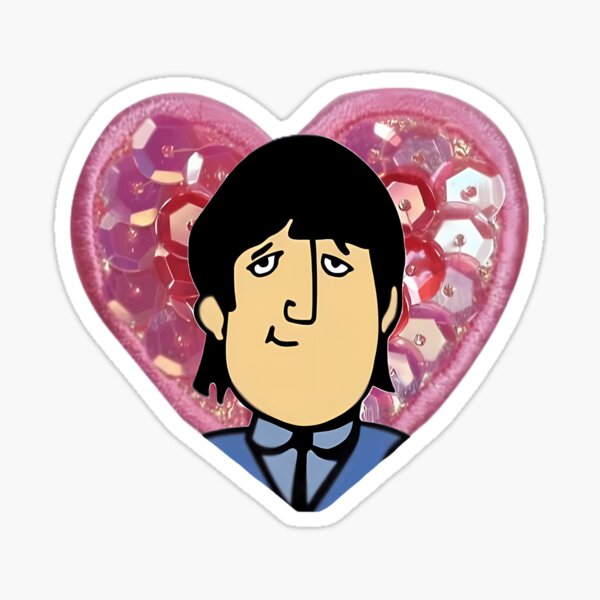 Artikelvorschau, Cartoon John Lennon Paillettenherz entworfen und verkauft von bonurasuliaj.