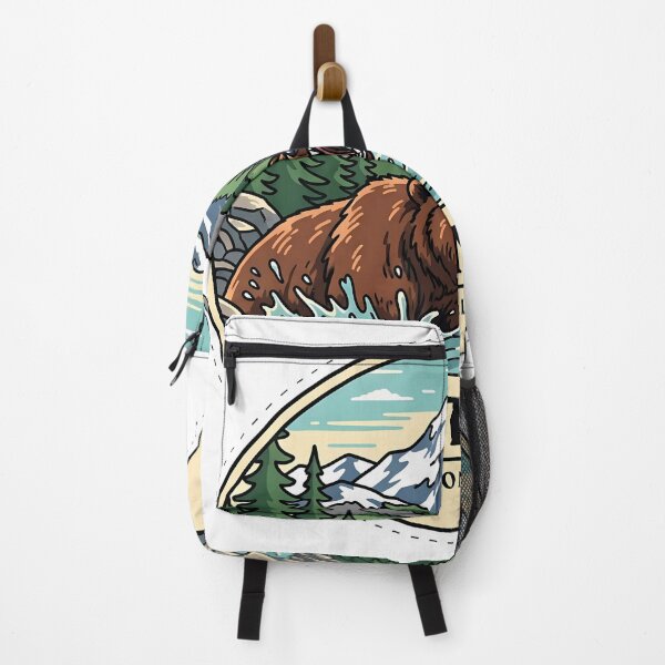 Item preview, Katmai National Park Badge | Brown Bear and Salmon | Alaska designed and sold by Jaanussar.