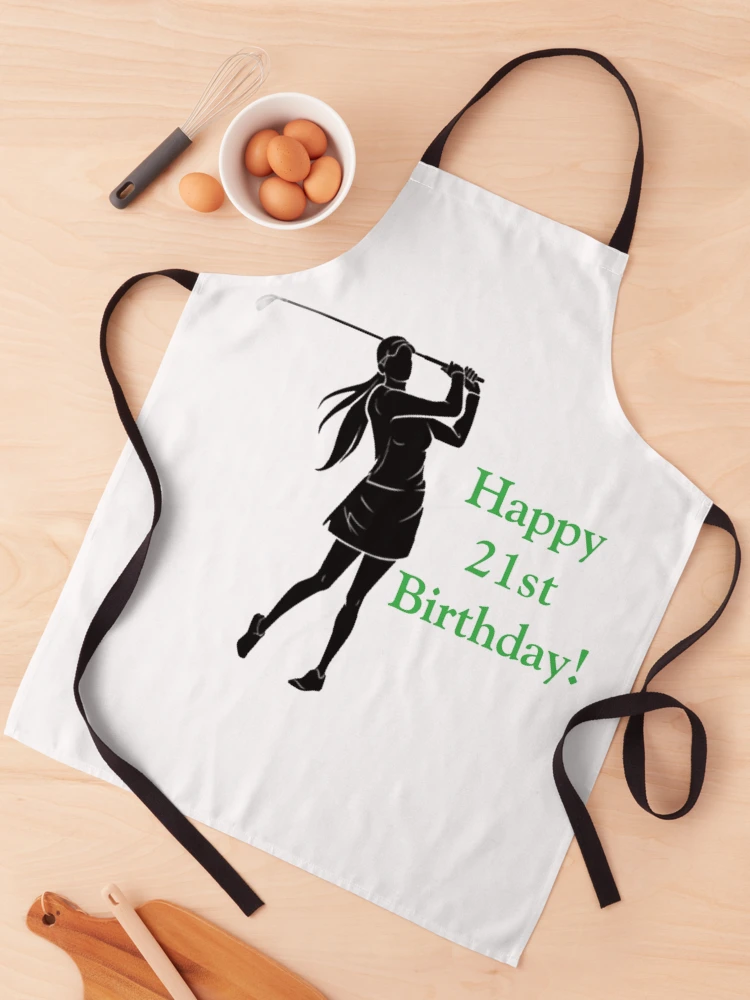 Thumbnail 1 of 6, Apron, Happy 21st Birthday Golfer designed and sold by Artbymonika.