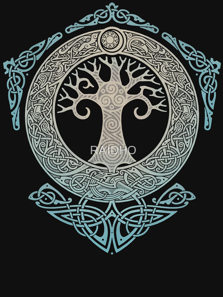 Imagen 7 de 7, Camiseta esencial con la obra YGGDRASIL.ÁRBOL DE LA VIDA., diseñada y vendida por RAIDHO.