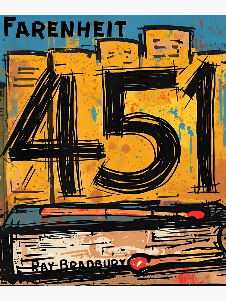 Imagen 3 de 3, Póster con la obra 'Farenheit 451' by Ray Bradbury, diseñada y vendida por Filologica.