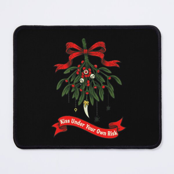 Item preview, Kiss Under Your Own Risk  Mistletoe of Doom Goth Christmas designed and sold by CoffinsArt.