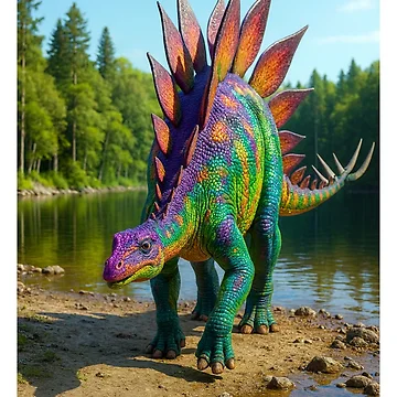 Artwork thumbnail, Colorful Dinosaur: Stegosaurus by Tridentulus