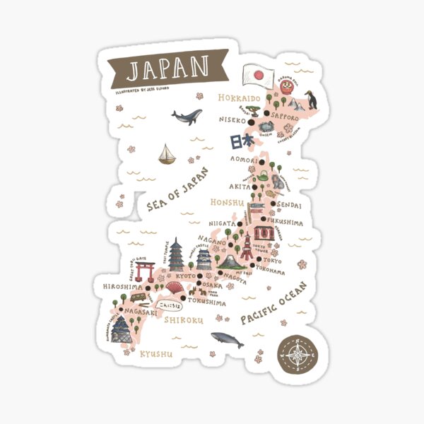 Artikelvorschau, Karte von Japan - Rosa entworfen und verkauft von Those Pencil Shavings.