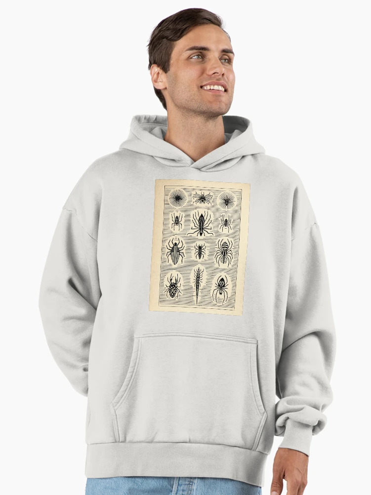 Aperçu 2 sur 6. Sweat à capuche oversize premium avec l'œuvre ARAIGNÉES ET INSECTES FANTAISIE À L'ENCRE .4 créée et vendue par lautir.