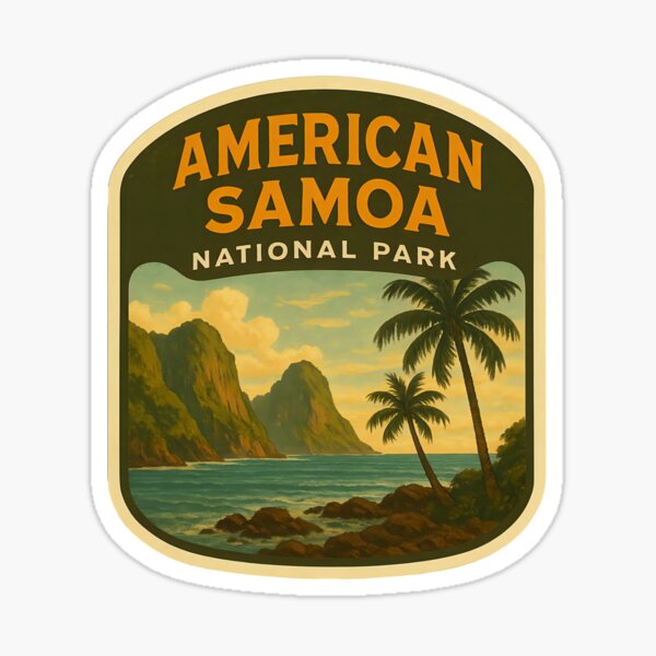 Aperçu de l'œuvre Estampe vintage d'un parc national américain : Samoa américaines créée et vendue par PinUpPizzazz.