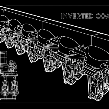 Artwork thumbnail, B&M Inverted Coaster Blueprint Design by CoasterMerch