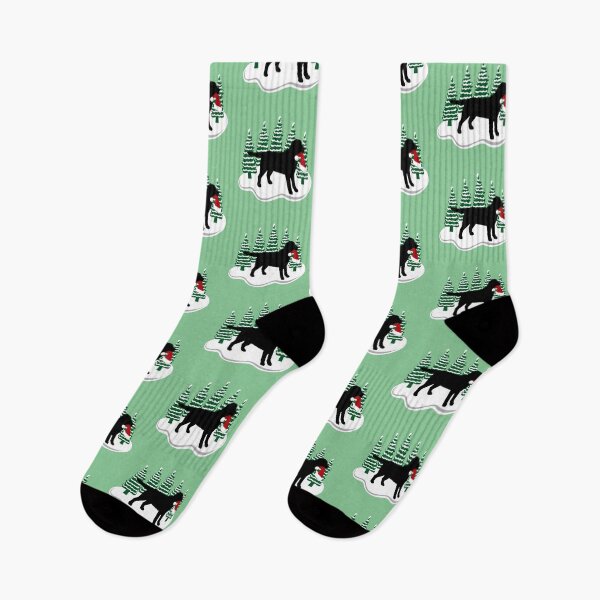 Artikelvorschau, Weihnachten schwarz Labrador Silhouette Weihnachtsmütze entworfen und verkauft von HappyLabradors.