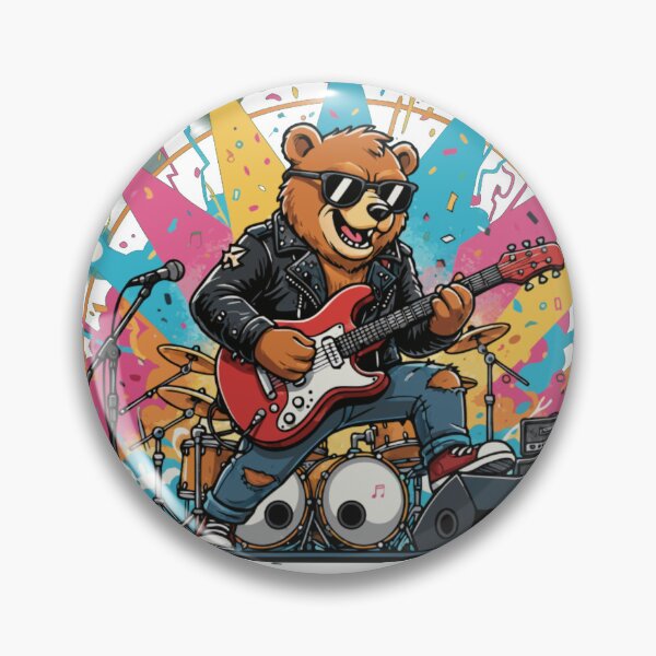 Item preview, Rock ’n’ Roar – Cool Bear Guitarist on Stage designed and sold by Royalsticker.